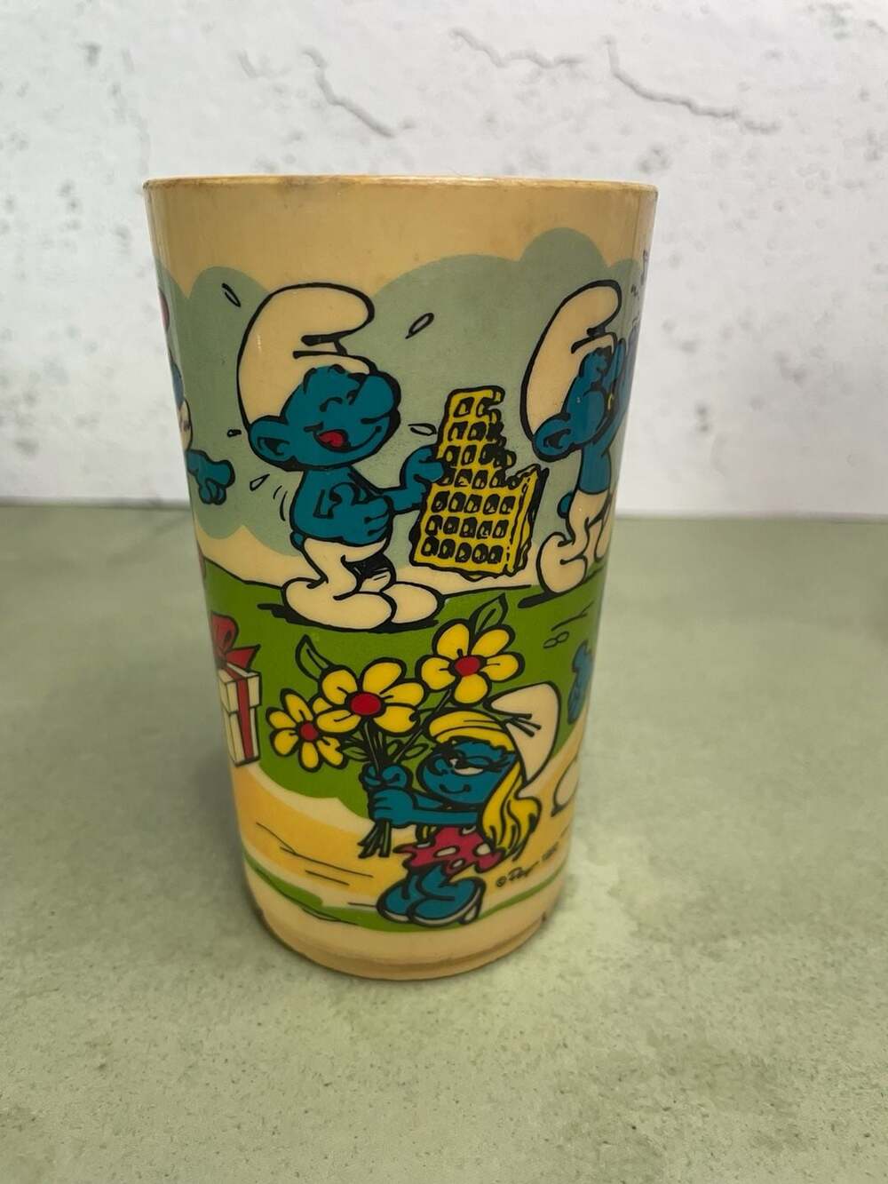Deka Smurfs Plastic Cup 1980 Made In USA 530 12